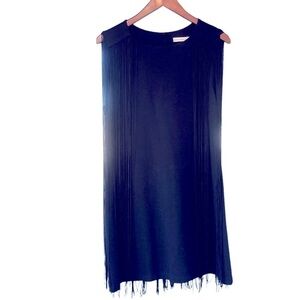 Haute society black fringe cocktail dress